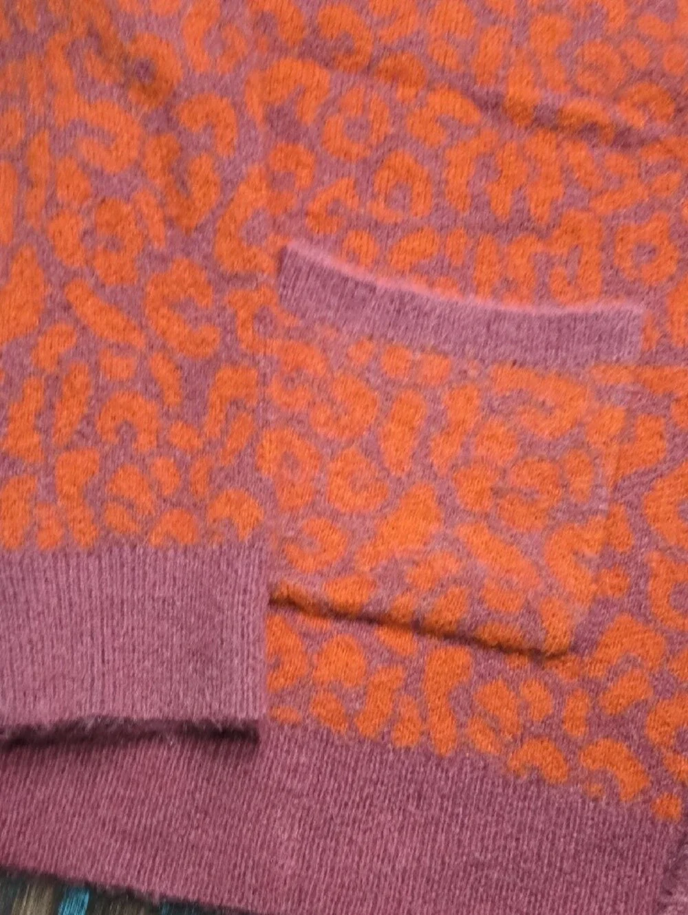 Original Use Pink and Orange Patterned V-Neck Cardigan NWOT!!